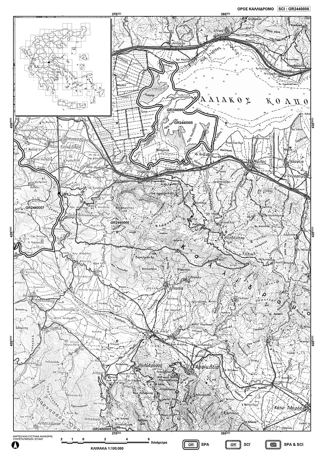 Map of Natura 2000 site on Mt. Kallidromo.