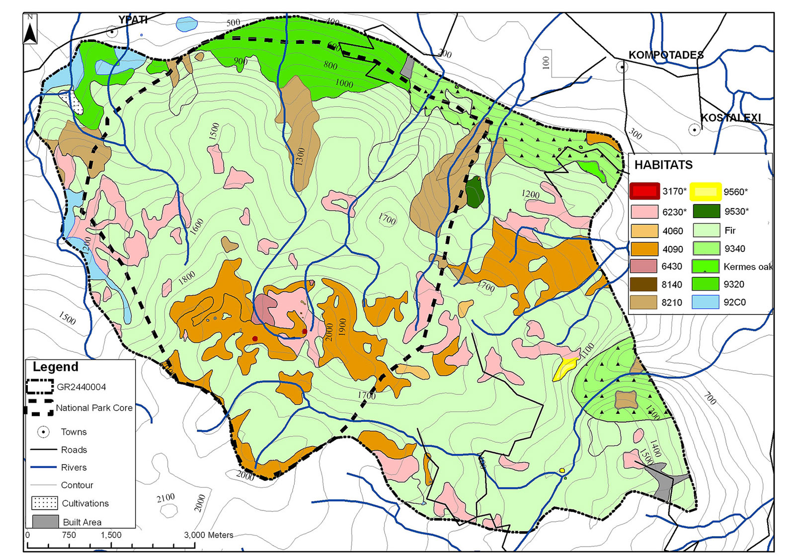 The existing habitat map for GR2440004 The existing habitat map for GR2440004