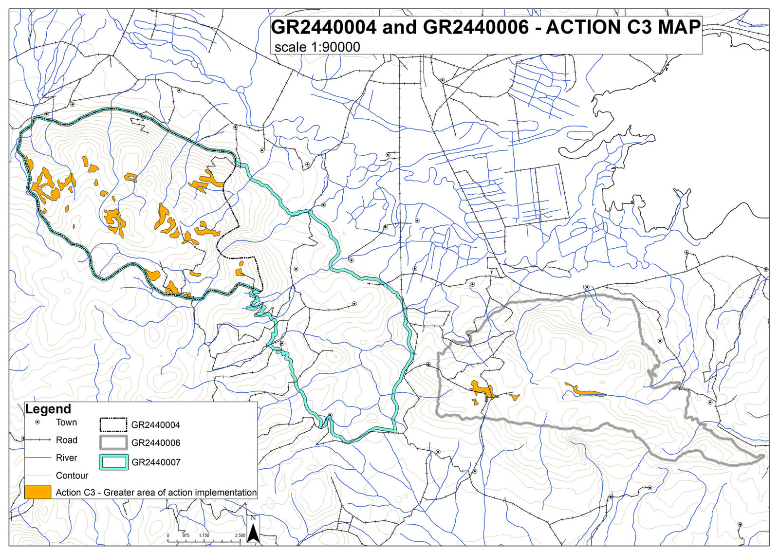 Indicative locations of Action C.3 implementation. Indicative locations of Action C.3 implementation.