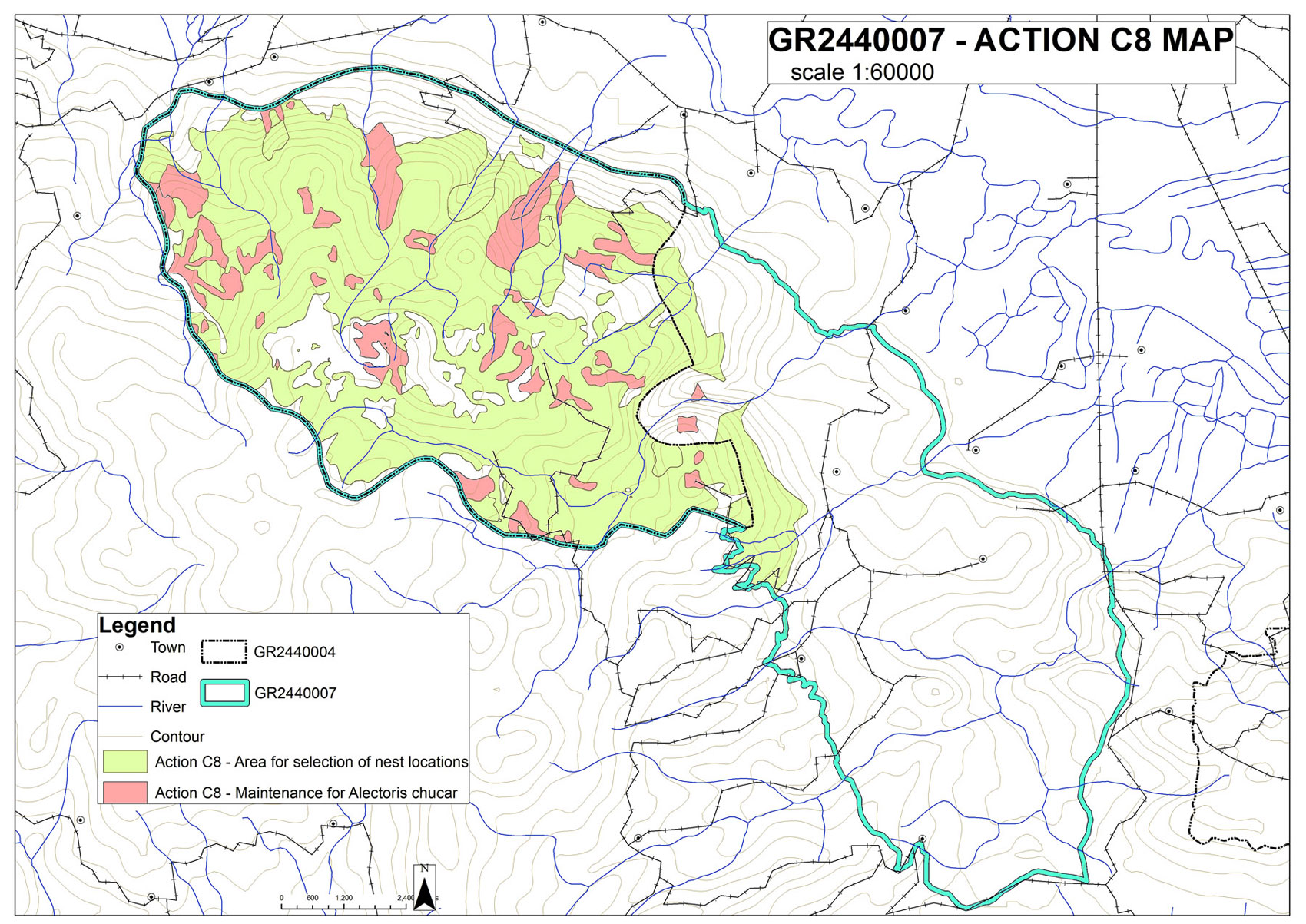 Indicative locations of Action C.8 implementation. Indicative locations of Action C.8 implementation.